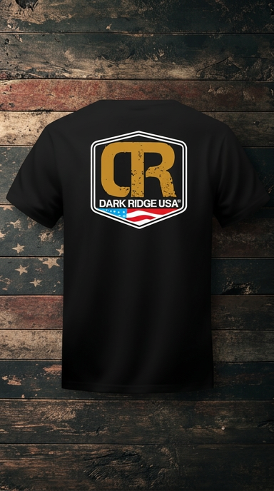 Short sleeve Black T-Shirt W/White Boarder Logo