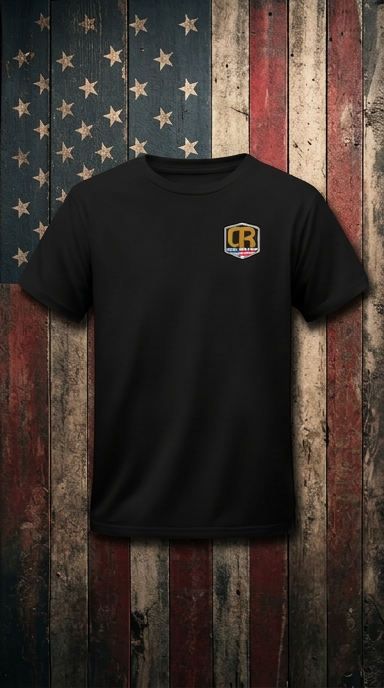 Short sleeve Black T-Shirt W/White Boarder Logo